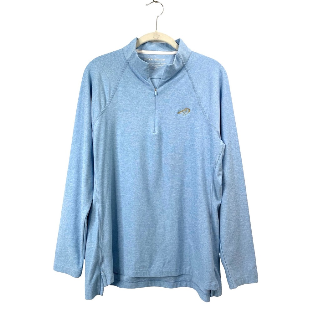 Peter Millar Raglan Perth Layer long sleeve top Size L blue pelican embroidery